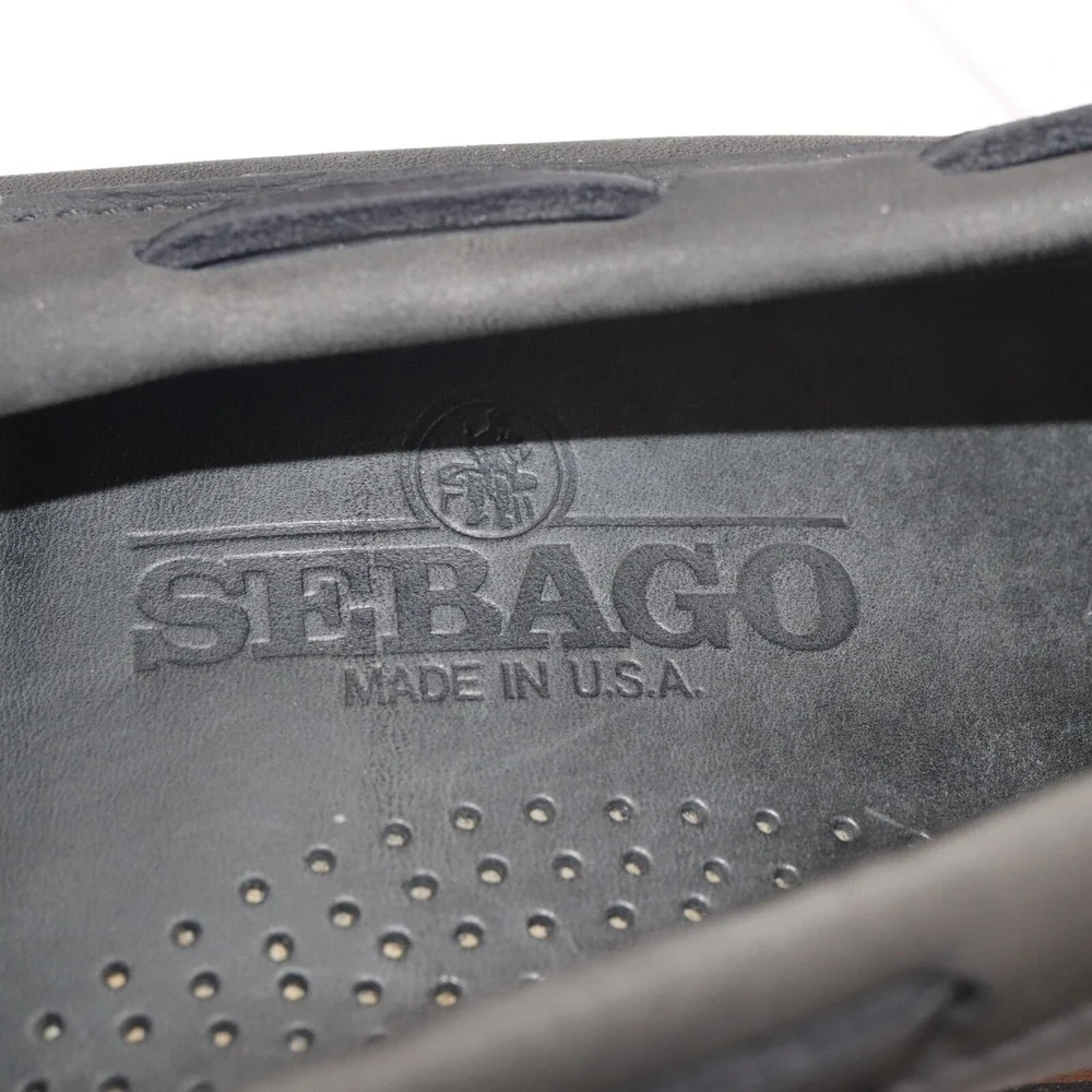 Sebago USA Mens Shawnee Boat Shoe Size 9 Gray Leather Kiltie Moc Slip On Loafers
